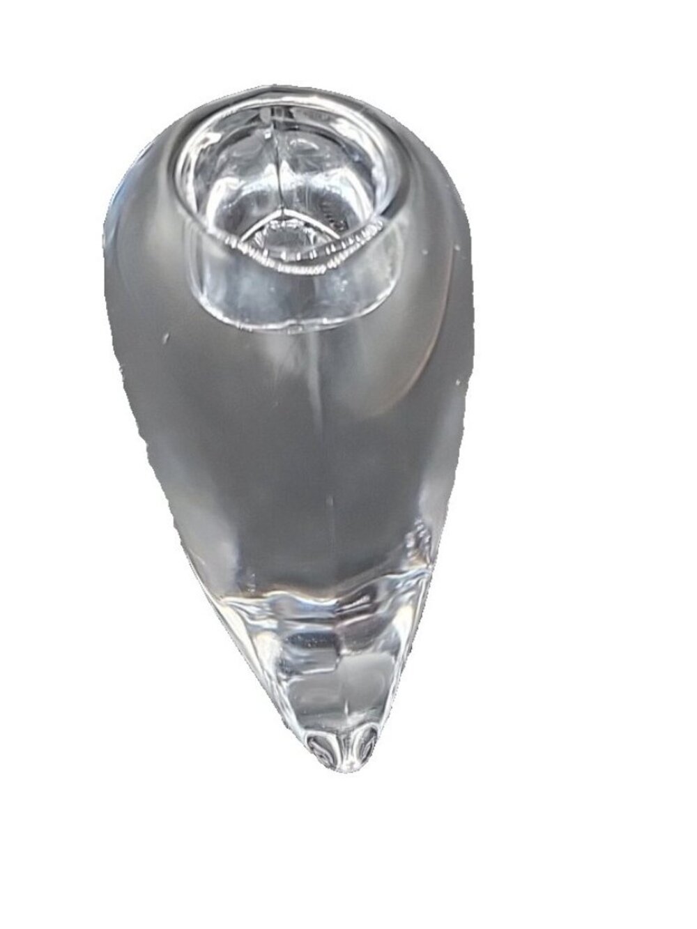 VTG Rogaska Heavy Lead Crystal Heart Paper Weight Candle Holder Slovenia Signed - Picture 4 of 6